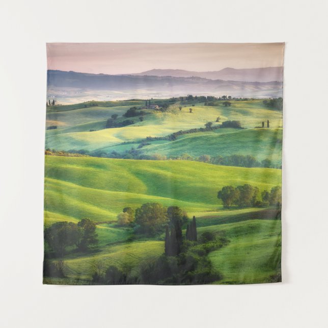 Landscape Greenery: Light Painted Serenity Tapestry (Front)