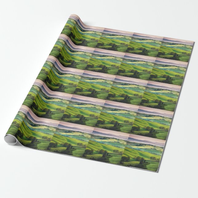 Landscape Greenery: Light Painted Serenity Wrapping Paper (Unrolled)