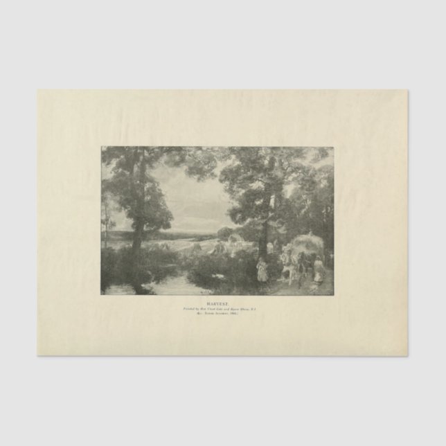 Landscape Harvest Trees Ephemera Decoupage Tissue Paper (Front)