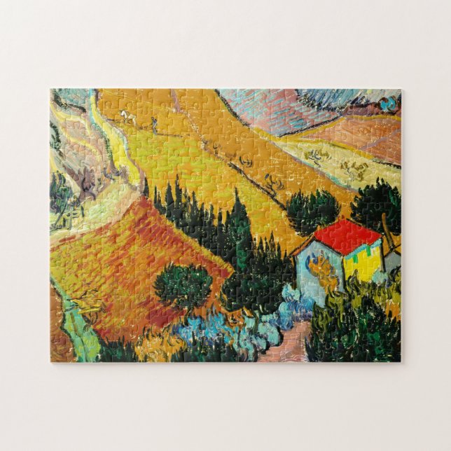 Landscape House and Ploughman  Vincent Van Gogh Jigsaw Puzzle (Horizontal)
