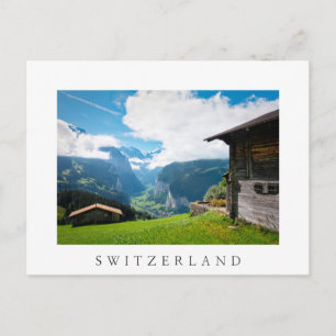 Landscape in Lauterbrunnen valley in Switzerland Postcard