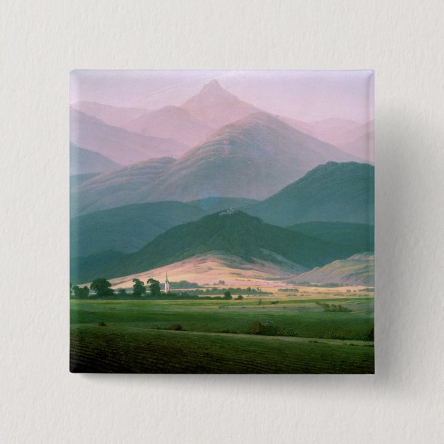 Landscape in the Riesengebirge, 1810-11 15 Cm Square Badge (Front)