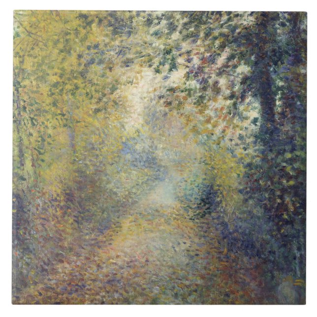 Landscape In the Woods (by Pierre-Auguste Renoir) Ceramic Tile (Front)
