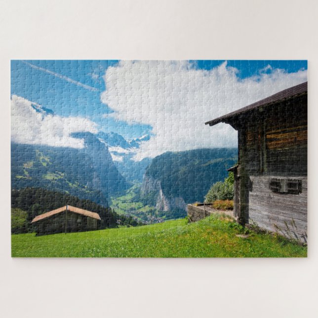 Landscape in Wengen in Switzerland Jigsaw Puzzle (Horizontal)