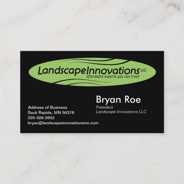 Landscape Innovations Business Card Template (Front)