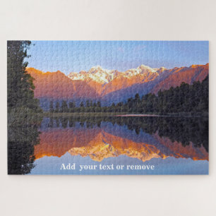 Landscape Lake Matheson, Mount Cook, New Zealand, Jigsaw Puzzle