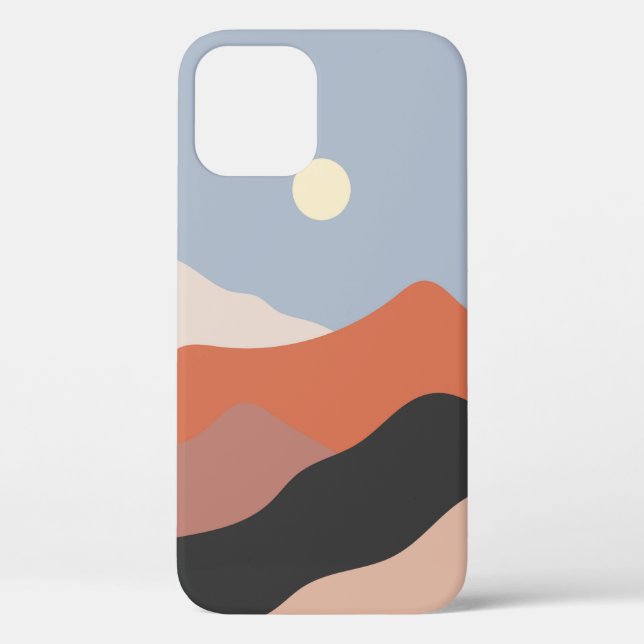 Landscape mid century illustrations,minimalist lan Case-Mate iPhone case (Back)