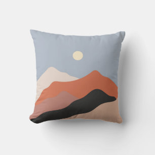 Landscape mid century illustrations,minimalist lan cushion
