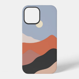 Landscape mid century illustrations,minimalist lan iPhone 12 case
