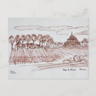 Landscape Mont Saint-Michel Normandy, France Postcard