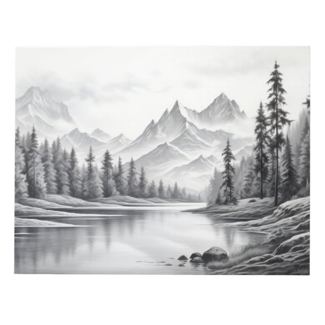 Landscape Mountains Valley Nature Adventure Ink Notepad (Front)