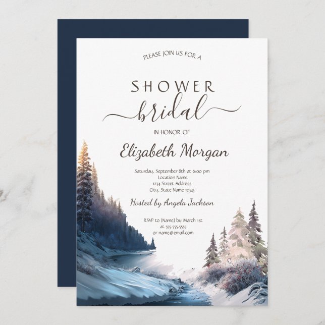 Landscape,Nature,Forest  Bridal Shower  Invitation (Front/Back)