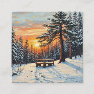 Landscape nature sunset lake Mountain forest Enclosure Card