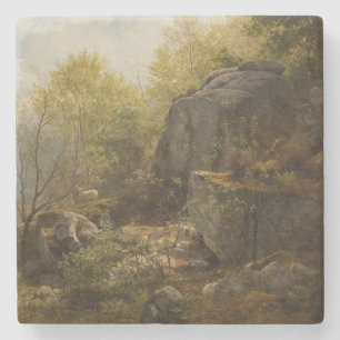 Landscape Near Conway, North Wales (by A.H. Wyant) Stone Coaster