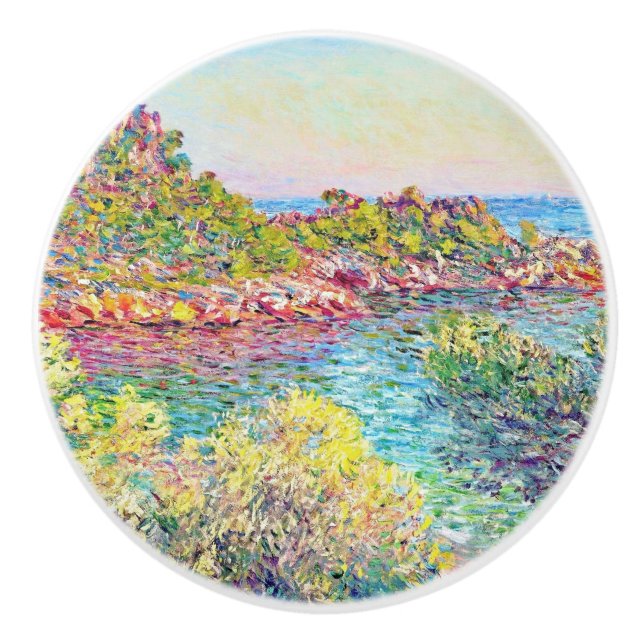 Landscape Near Monte Carlo (by Claude Monet) Ceramic Knob (Front)