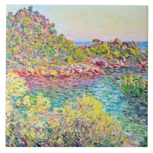 Landscape Near Monte Carlo (by Claude Monet) Ceramic Tile