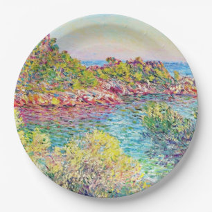 Landscape Near Monte Carlo (by Claude Monet) Paper Plate