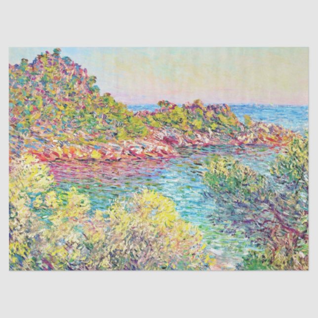 Landscape Near Monte Carlo (by Claude Monet) Tissue Paper (Front)