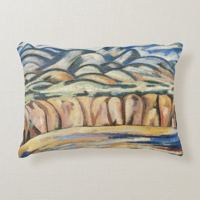 Landscape, New Mexico by Marsden Hartley, Fine Art Decorative Cushion (Front)