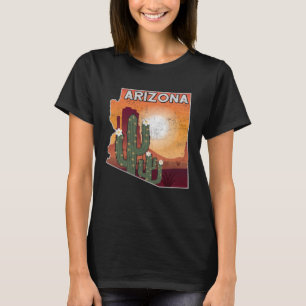 Landscape of Arizona State Map US desert landscap T-Shirt