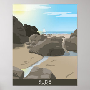 Landscape of Bude Cornwall Poster