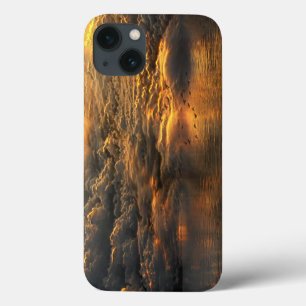 Landscape of Clouds and Water with Birds iPhone 13 Case