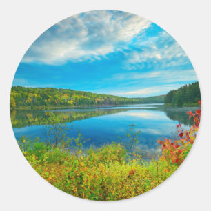 Landscape of Costello Lake Classic Round Sticker