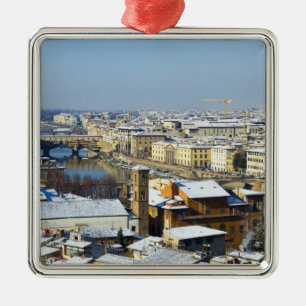 Landscape of Florence from Piazzale 2 Metal Tree Decoration