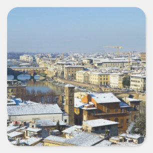 Landscape of Florence from Piazzale 2 Square Sticker