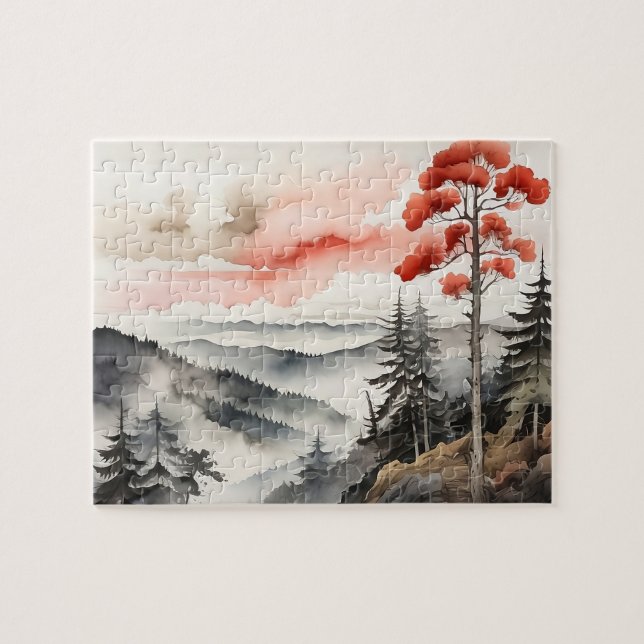 Landscape of Forest - Water Color Jigsaw Puzzle (Horizontal)