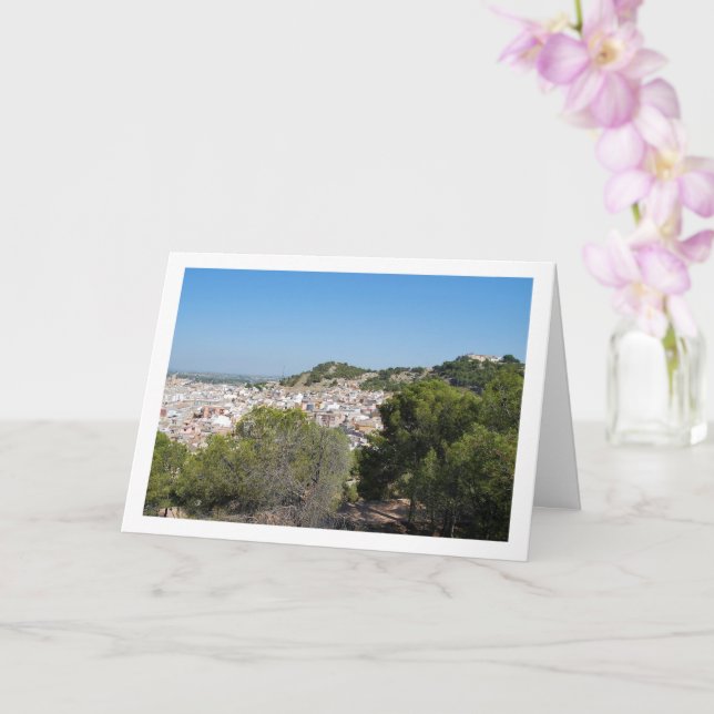 Landscape of Lliria Town in Valencia, Spain Card (Orchid)