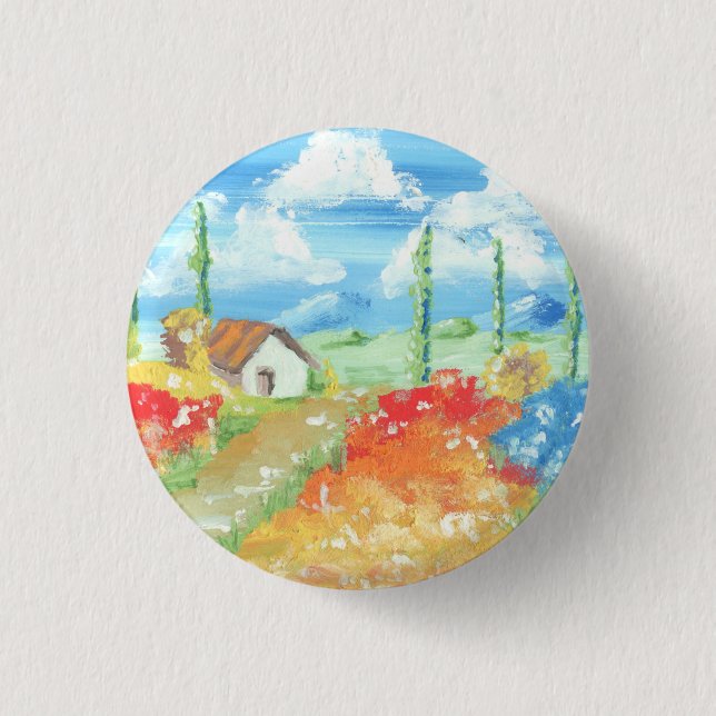 Landscape of the vastness of Tuscany 3 Cm Round Badge (Front)