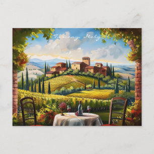  Landscape of Tuscany Painting   Italy Travel Art Postcard
