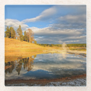 Landscape of Yellowstone Glass Coaster
