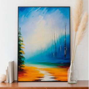 Landscape Oil Painting- Minimalist Poster