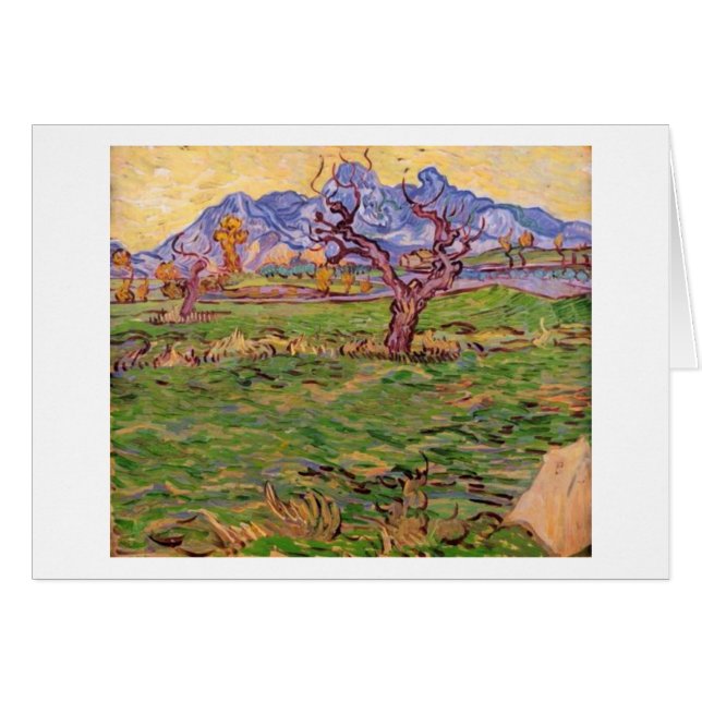 Landscape, Olive Tree, Mountains, Vincent van Gogh (Front Horizontal)