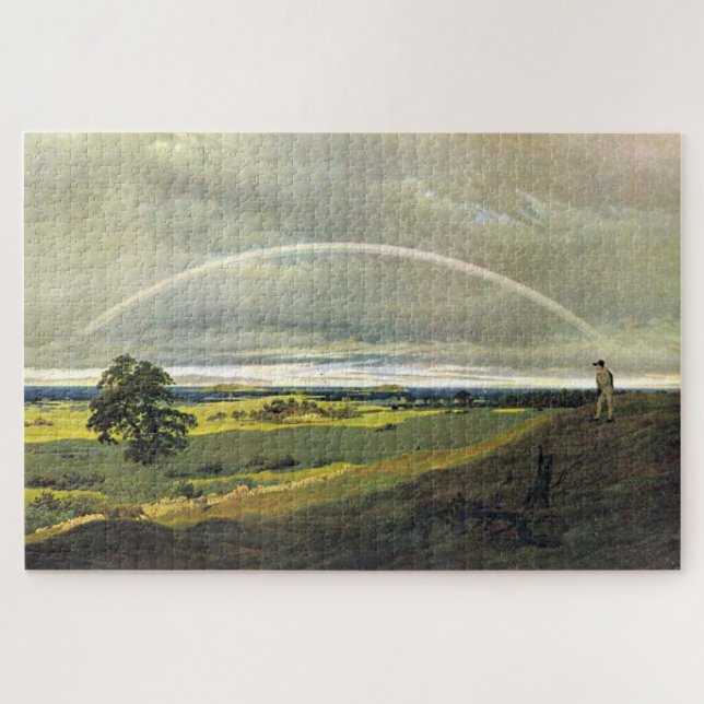 Landscape on Rügen with Rainbow – Friedrich Jigsaw Puzzle (Horizontal)
