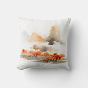 Landscape Painting by Lan Ying Cushion