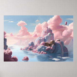 Landscape Painting Cloud   Poster