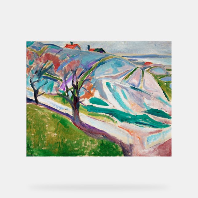 Landscape Painting Edward Munch Acrylic Sign (Front)