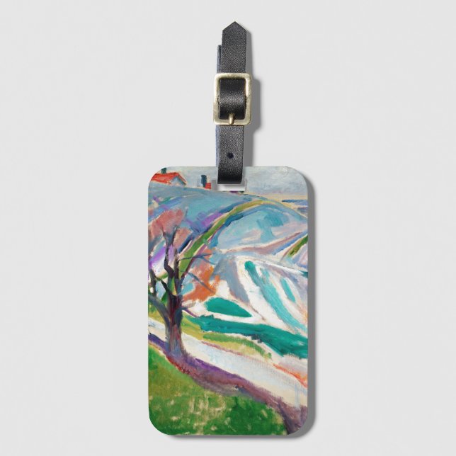 Landscape Painting Edward Munch Luggage Tag (Front Vertical)
