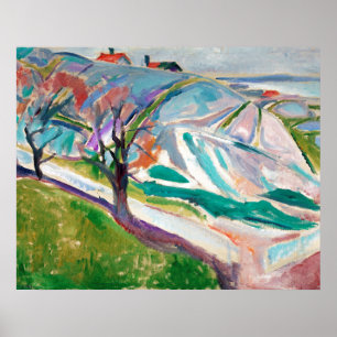 Landscape Painting Edward Munch Poster