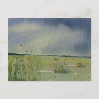 Landscape painting  holiday postcard