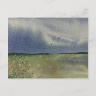 Landscape painting  holiday postcard