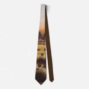 landscape painting in autumn colours tie
