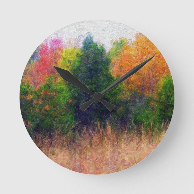 Landscape painting royalty free | Zazzle_Growshop. Round Clock (Front)