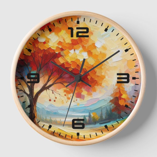 Landscape Painting With Bright Colours Clock (Front)