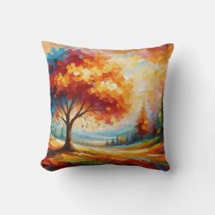 Landscape Painting With Bright Colours Cushion
