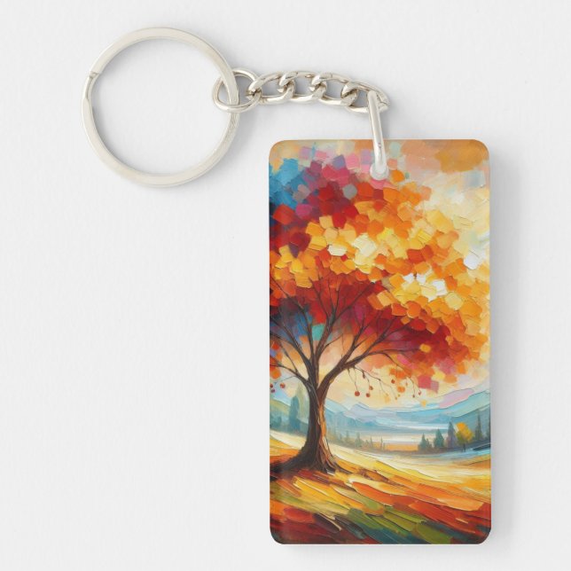 Landscape Painting With Bright Colours Key Ring (Front)