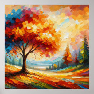 Landscape Painting With Bright Colours Poster
